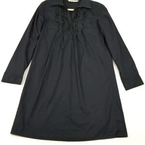 Old Navy Black Ruffle Front Shirt Dress Size M